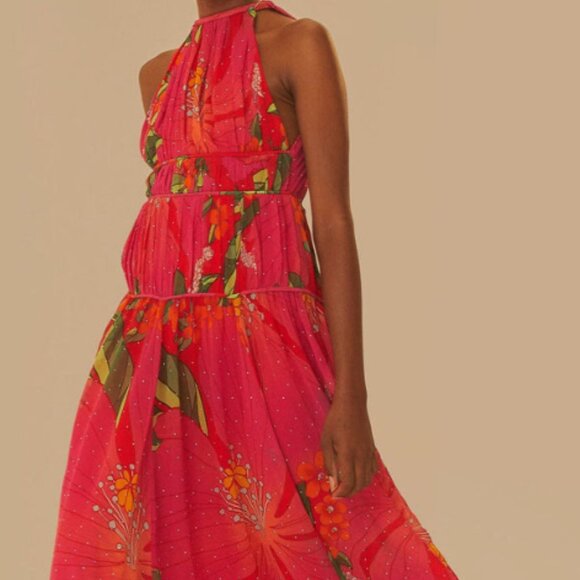 Farm Rio Red Pietra Maxi Dress - small (NWT) - Picture 3 of 7